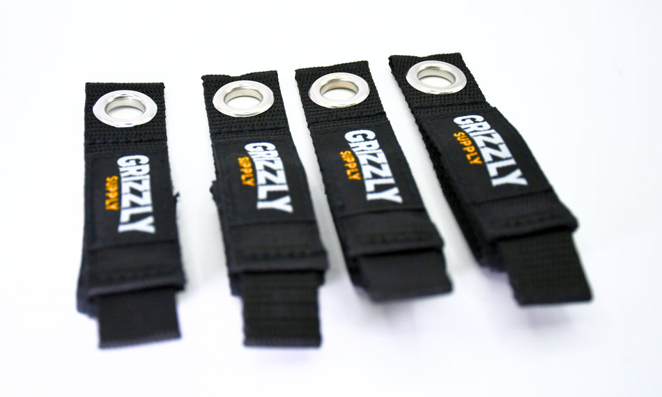Grizzly Supply 7" Black Hook and Loop Storage Strap 4/pk