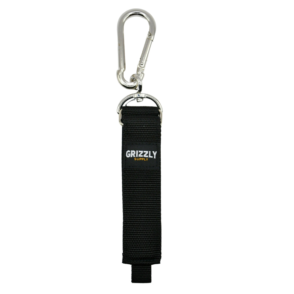 Grizzly Supply 18" Black Hook and Loop Storage Strap with Carabiner 1/pk