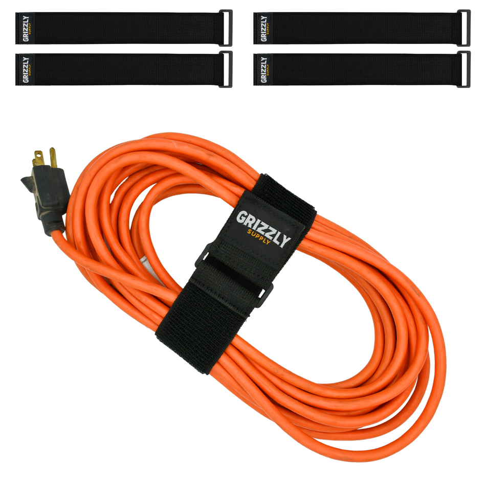 Grizzly Supply 12" Black Stretch Strap 4/pk