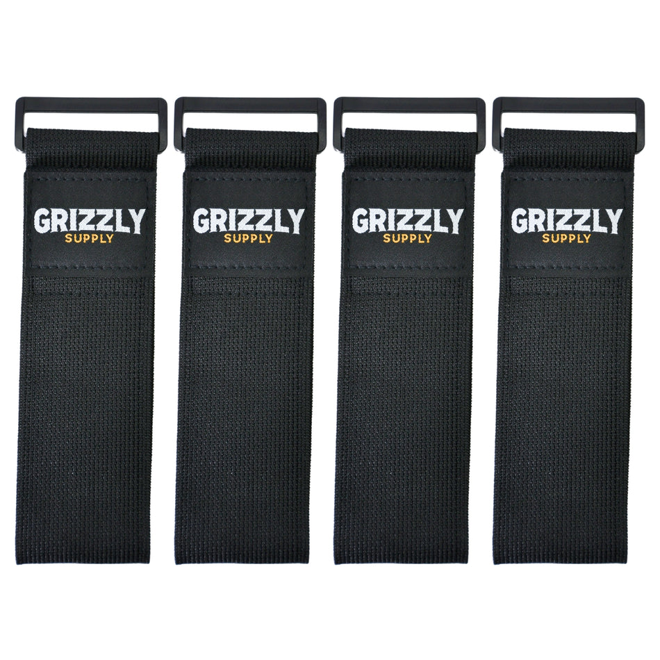 Grizzly Supply 12" Black Stretch Strap 4/pk