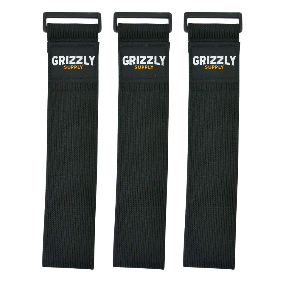 Grizzly Supply 18" Black Stretch Strap 3/pk