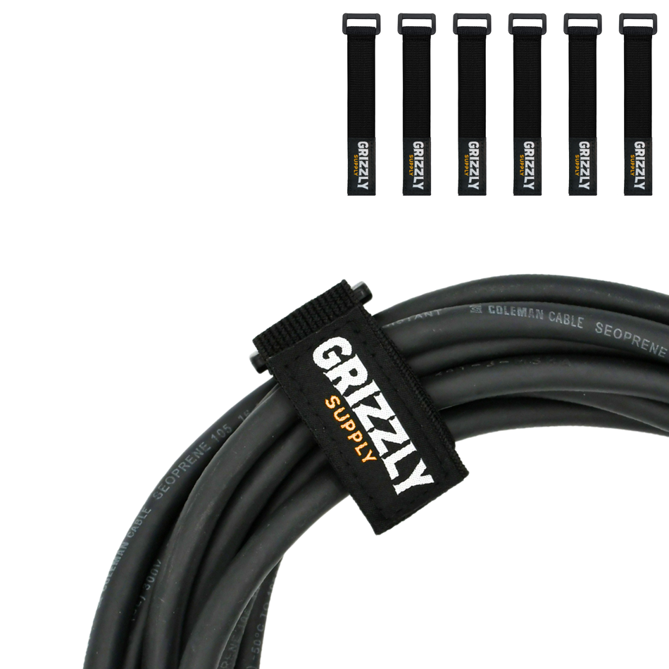 Grizzly Supply 6" Black Stretch Strap 6/pk