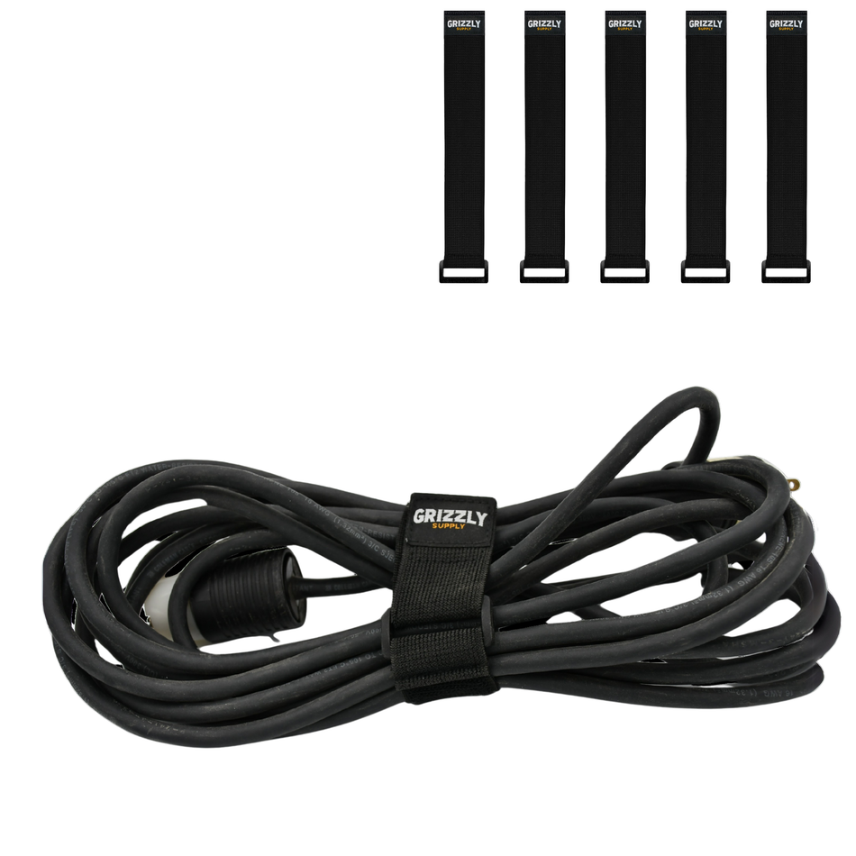 Grizzly Supply 9" Black Stretch Strap 5/pk