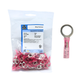 22-18 AWG Heat Shrink - Crimp & Seal 3/8" Stud Ring Terminal 100/Bag
