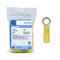 12-10 AWG Heat Shrink - Crimp & Seal #10 Stud Ring Terminal 100/Bag
