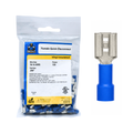 16-14 AWG Blue Vinyl Insulated Butted Seam Disconnect Terminals, 100/bag