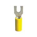 Sta-Kon Vinyl Insulated Fork Terminal, 12-10 AWG, #10 Stud, Yellow, 500 Pack