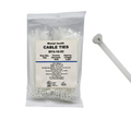 4" Natural 18lbs Metal Tooth Cable Ties / Zip Ties 100/bag Part #MT4-18-9C