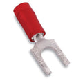 Sta-Kon Nylon Insulated Fork Terminal, 22-16 AWG, #8 Stud, Red, 1000 Pack