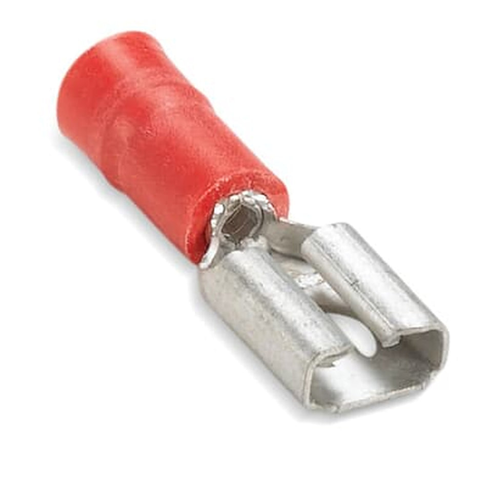 Sta-Kon Vinyl Insulated Disconnect Terminal, 22-18 AWG, 0.250 in Tab, Red, 1000 Pack