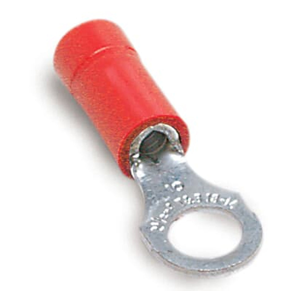 Sta-Kon Vinyl Insulated Ring Terminal, 22-18 AWG, 3/8 in Stud, Red, 1000 Pack