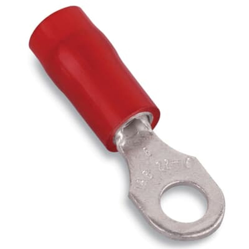 Sta-Kon Nylon Insulated Ring Terminal, 22-16 AWG, #6 Stud, Red, 1000 Pack