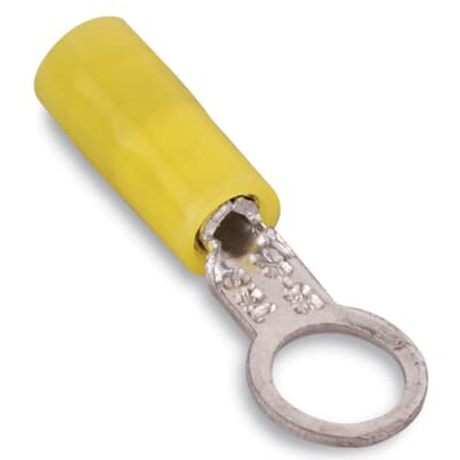 Sta-Kon Nylon Insulated Ring Terminal, 26-24 AWG, #10 Stud, Yellow, 1000 Pack