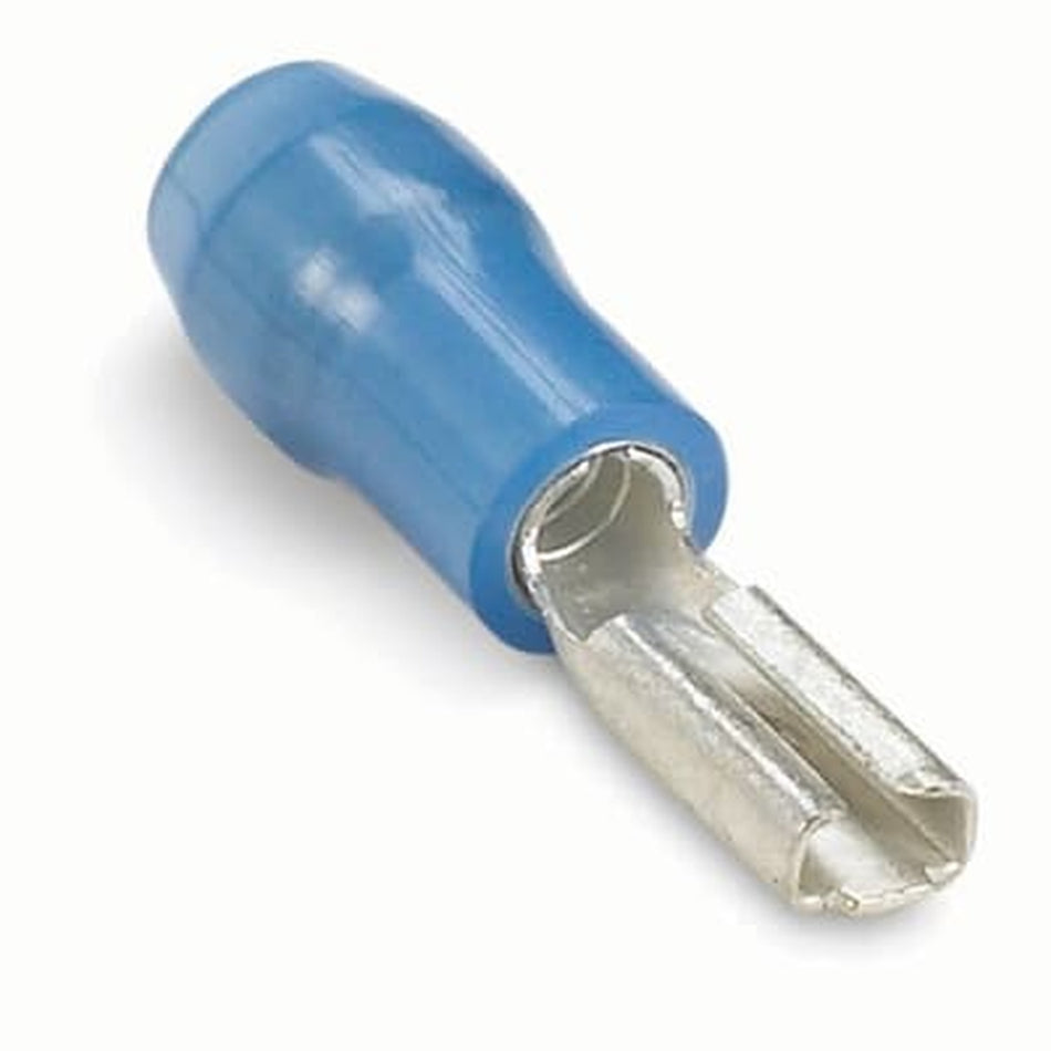 Sta-Kon Nylon Insulated Disconnect Terminal, 16-14 AWG, 0.110 in Tab, Blue, 100 Pack