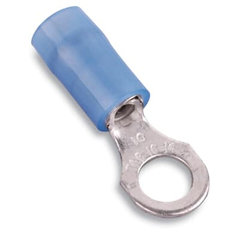 Sta-Kon Nylon Insulated Ring Terminal, 18-14 AWG, #8 Stud, Blue, 1000 Pack