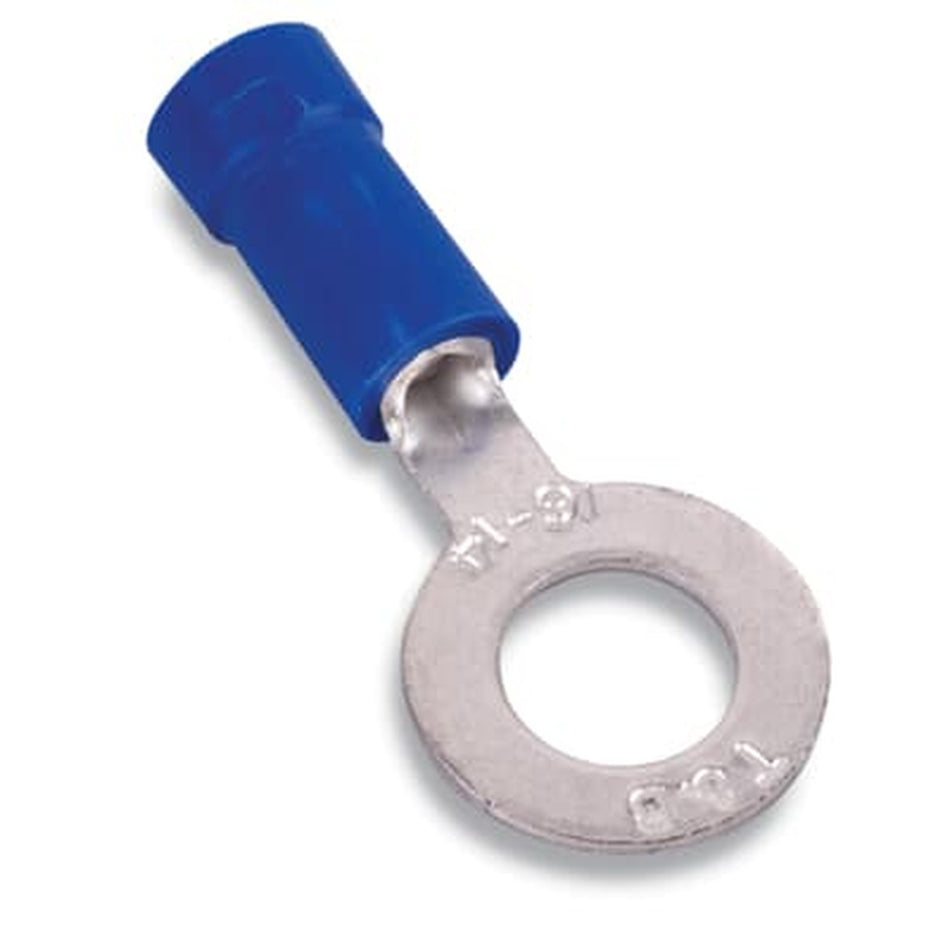 Sta-Kon Vinyl Insulated Ring Terminal, 18-14 AWG, #10 Stud, Blue, 1000 Pack