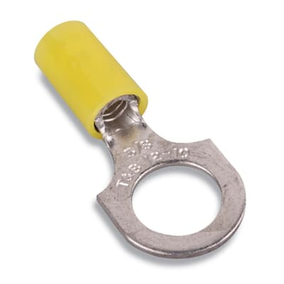 Sta-Kon Nylon Insulated Ring Terminal, 12-10 AWG, #10 Stud, Yellow, 50 Pack