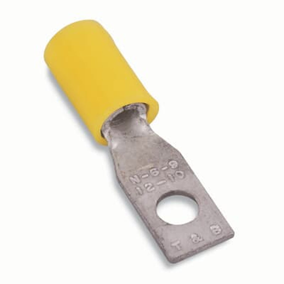 Sta-Kon Nylon Insulated Ring Terminal, 12-10 AWG, #6 Stud, Yellow, 500 Pack