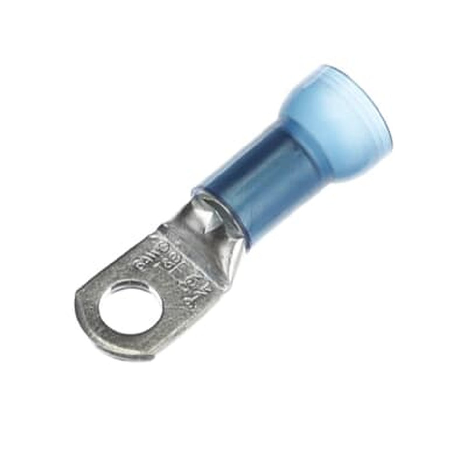 Sta-Kon Nylon Insulated Ring Terminal, 6 AWG, 1/4 in Stud, Blue, 20 Pack