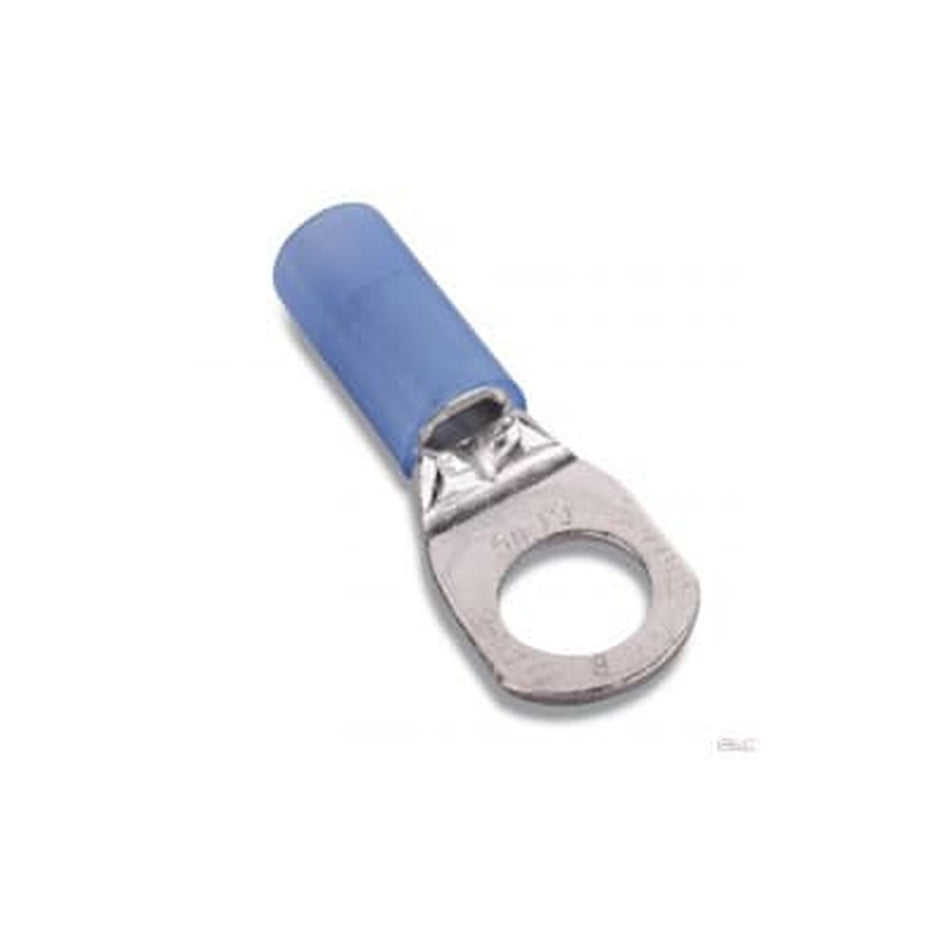 Sta-Kon Nylon Insulated Ring Terminal, 6 AWG, 5/16 in Stud, Blue, 20 Pack