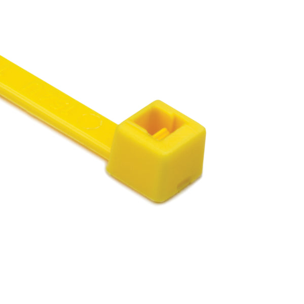 HellermannTyton T30R4C2 Standard Cable Tie, 5.8" Long, UL Rated, 30lb Tensile Strength, PA66, Yellow, 100/pkg