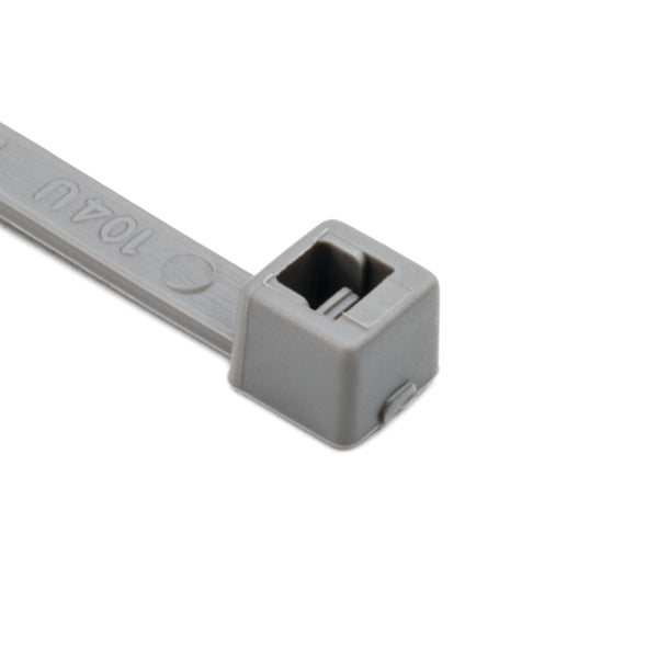 HellermannTyton T30R8C2 Standard Cable Tie, 5.8" Long, UL Rated, 30lb Tensile Strength, PA66, Gray, 100/pkg