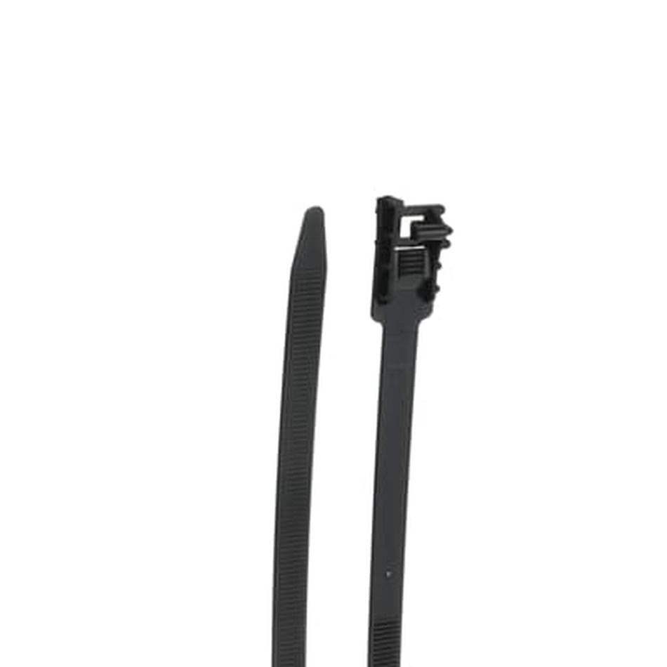 HellermannTyton T40I0M4 Standard Cable Tie, 11.6" Long, UL Rated, 40lb Tensile Strength, PA66, Black, 1000/pkg