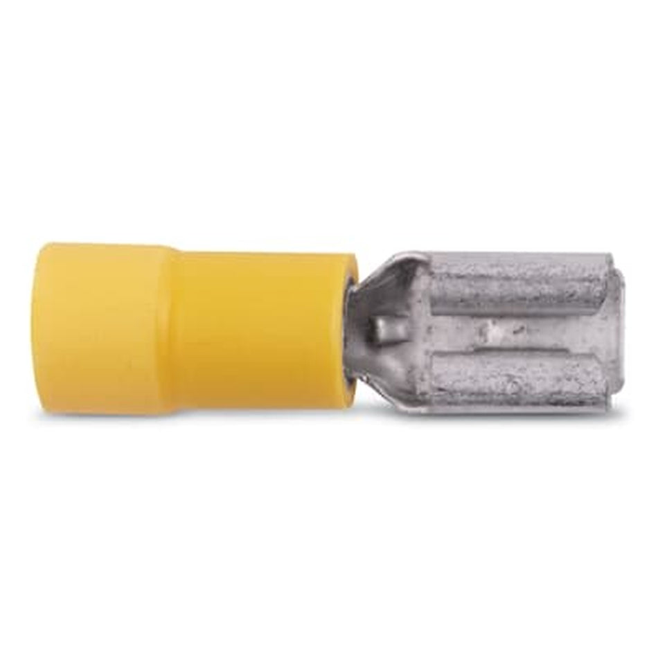 Sta-Kon Vinyl Insulated Disconnect Terminal, 12-10 AWG, Yellow, 50 Pack