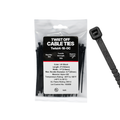 4" 18LB Black Twist To Break Cable Tie 100/Bag