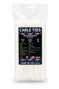 8" 40Lbs Natural Made in USA Cable Tie 100/Bag Part#US-I8-40-9C