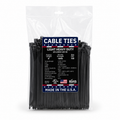 8" 120Lbs Natural Made in USA Cable Tie 100/Bag Part#US-LHD8-120-9C
