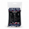 4" 18Lbs UV Black Made in USA Cable Tie 100/Bag Part#US-M4-18-0C