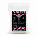 4" 18Lbs Natural Made in USA Cable Tie 1000/Bag Part#US-M4-18-9M