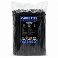 11" 50Lbs UV Black Made in USA Cable Tie 500/Bag Part#US-S11-50-0D