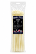 14" 50Lbs Natural Made in USA Cable Tie 100/Bag Part#US-S14-50-9C