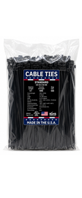 7" 50Lbs UV Black Made in USA Cable Tie 100/Bag Part#US-S7.5-50-0M