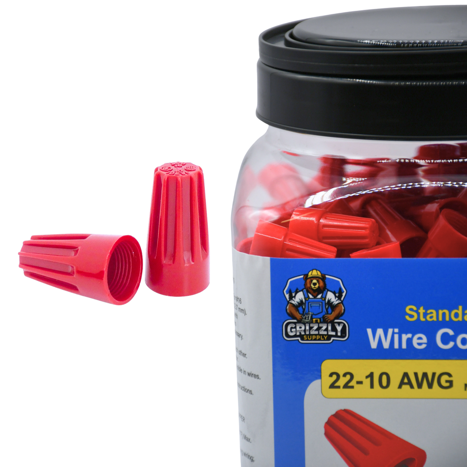 Standard Red Screw-On Wire Connectors 22-10 AWG 400/Jar #WCS-Red-CD