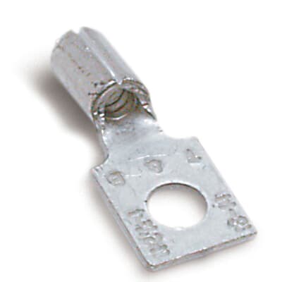 Sta-Kon Non-Insulated Ring Terminal, 22-18 AWG, #6 Stud, Metallic, 1000 Pack