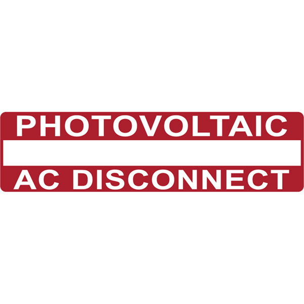 HellermannTyton 596-00650 Solar Label, Printable, PHOTOVOLTAIC AC DISCONNECT, 3.75" x 1.0", PET, Red, 50/roll