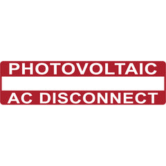 HellermannTyton 596-00650 Solar Label, Printable, PHOTOVOLTAIC AC DISCONNECT, 3.75