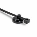 Magnetic Cable Tie Mount, Unassembled Set, 0.75" Dia, Magnet/POM/ST, 10lb Pull, Black, 100/Box