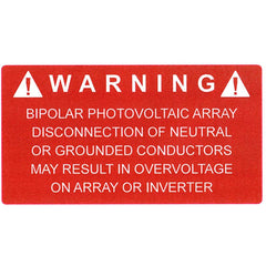 HellermannTyton 596-00326 Solar Label, BIPOLAR SOLAR ARRAY, 3.75