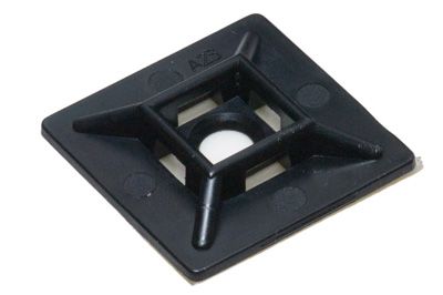 .75" Black 4-Way Adhesive Cable Mounts 100/bag