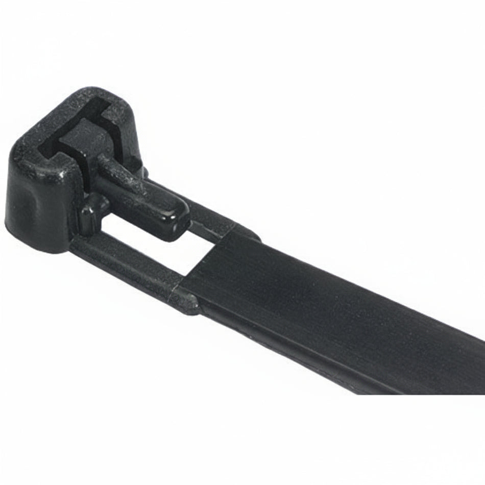 8" 50lb UV Black Trigger Releasable Cable Ties 100/bag Part #RT8-50-0C-.30