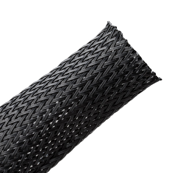 HellermannTyton 170-03209 Braided Sleeving, Expandable, .125" Dia, PA66 Monofilament, Black, 225 ft/reel