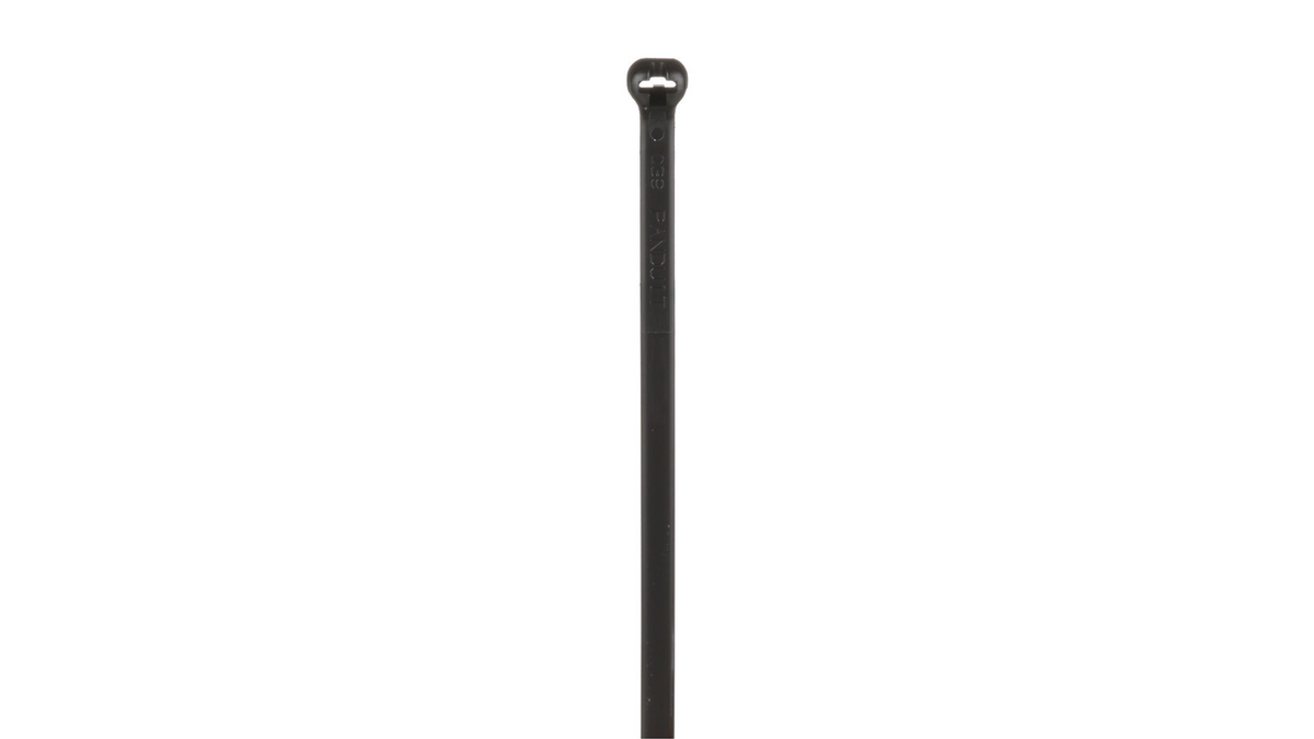 Panduit 12” 50lb. Black Heat Stabilized Dome-Top Barb Ty Cable Ties 1000/bag Part # BT3S-M30