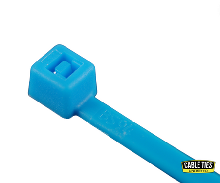 4" 18lb Florescent Blue Cable Ties 100/bag Part # C4-18-Flo Blue