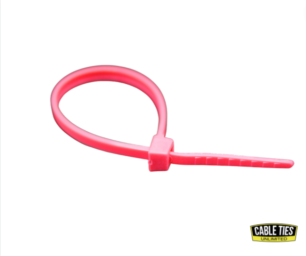 4" 18lb Florescent Pink Cable Ties Part # C4-18-Flo Pink 100/Bag