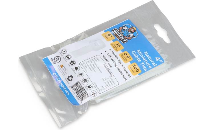 4" 18lb Natural Cable Tie 100/bag