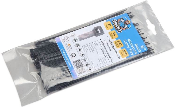 6" 18lb BlackUV Cable Tie 100/bag